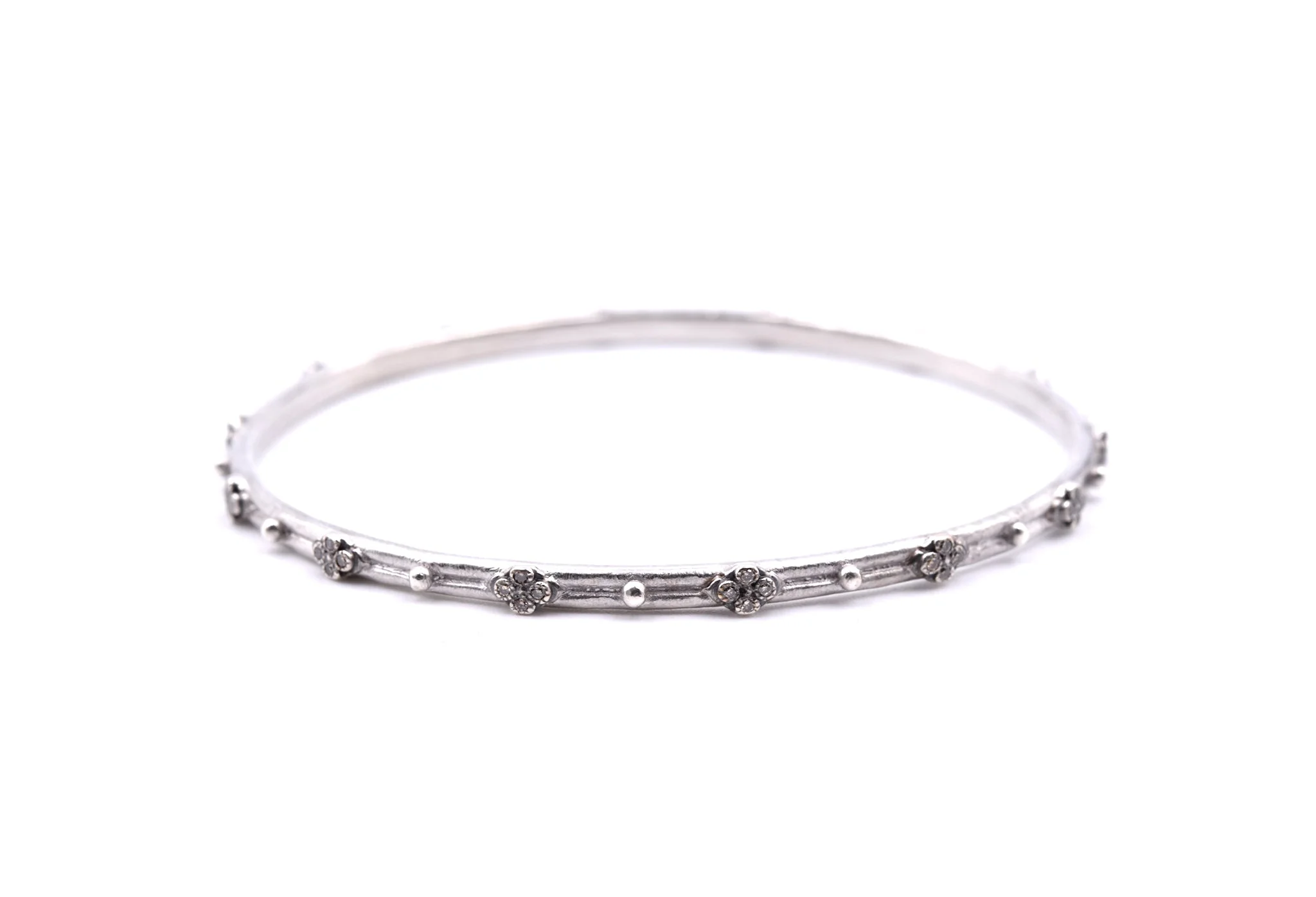 Armenta Sterling Silver Diamond Bangle Bracelet - Image 4