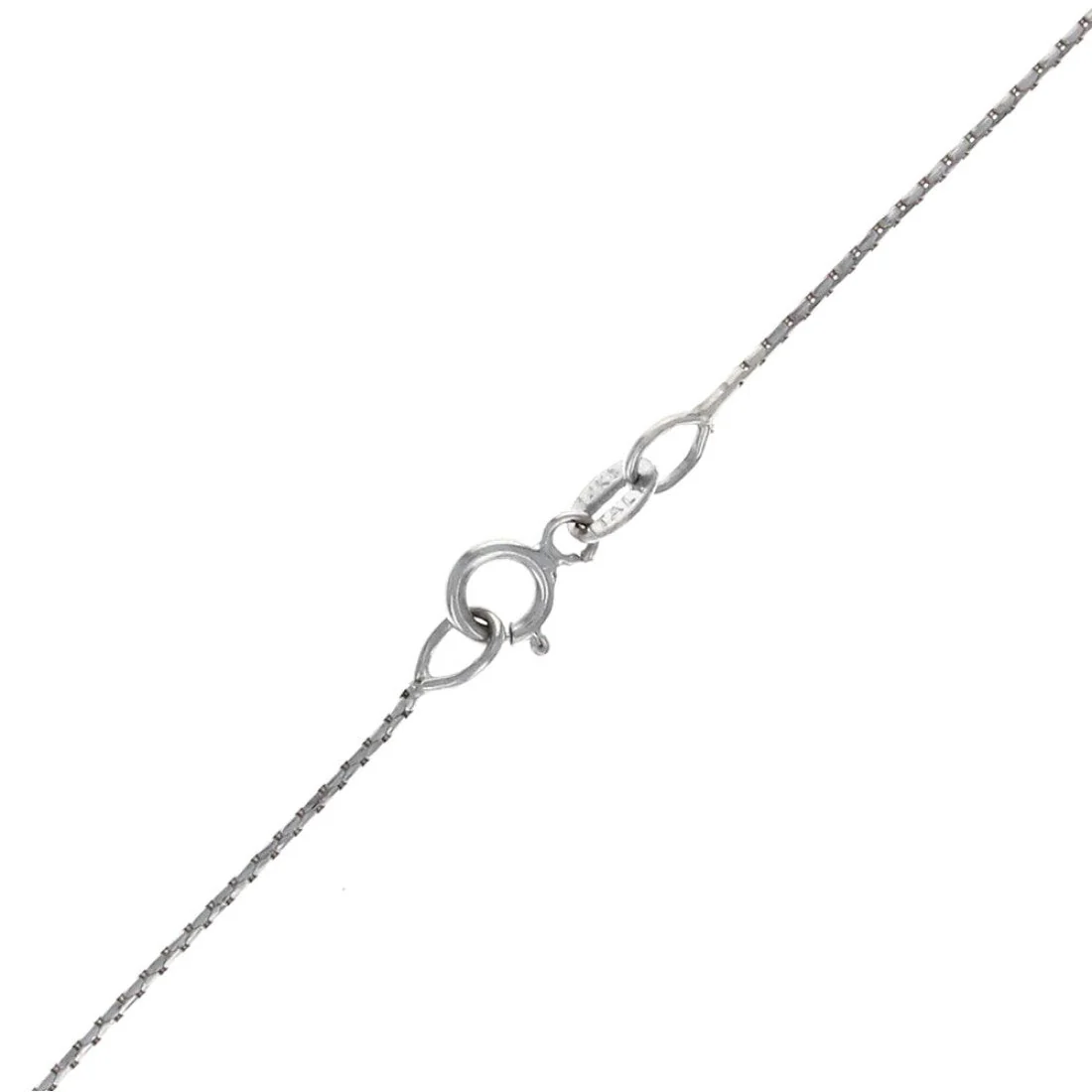 14K White Gold Baguette & Round Diamond Drop Necklace - Image 2