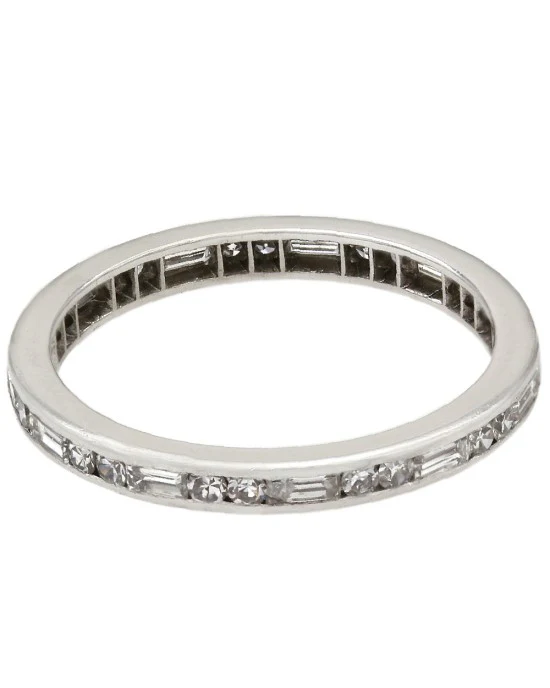 Baguette and Round Diamond Eternity Ring - Image 2