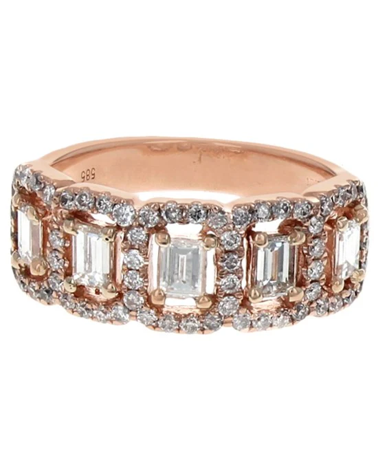 Baguette and Round Diamond Halo Band - Image 2