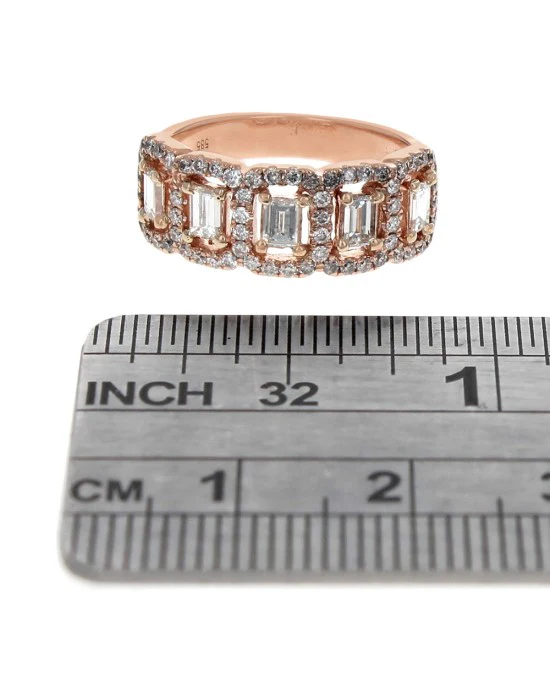Baguette and Round Diamond Halo Band - Image 3