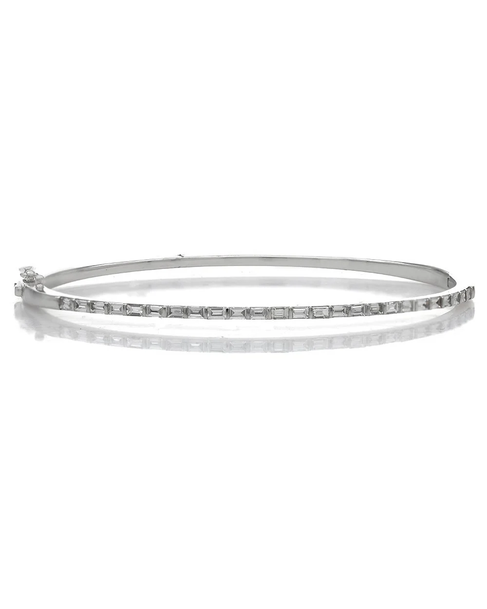 Baguette Diamond Bangle Bracelet - Image 2