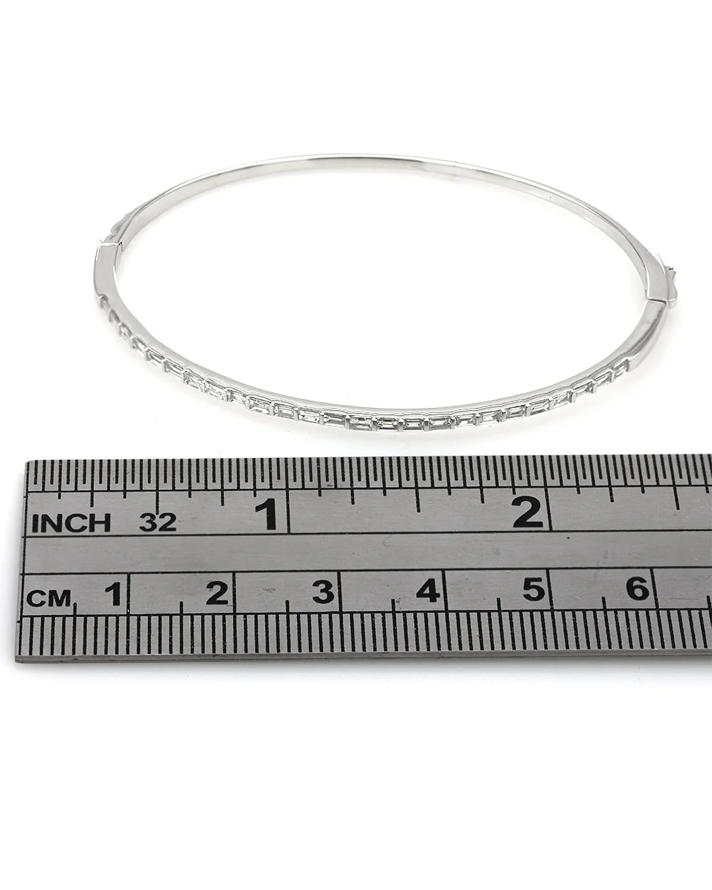 Baguette Diamond Bangle Bracelet - Image 3