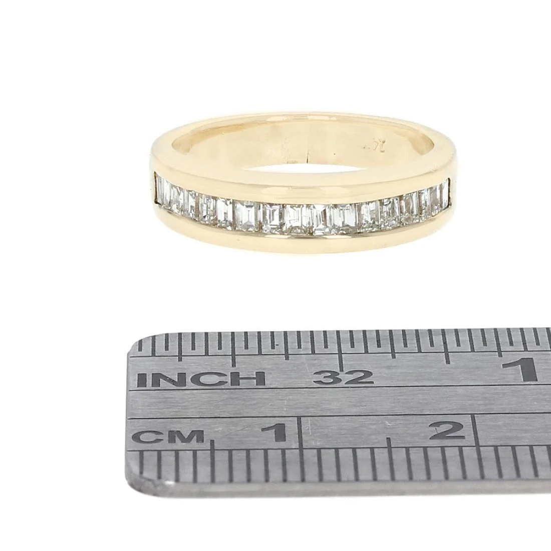 14K Yellow Gold Baguette Diamond Tapered Band - Image 3