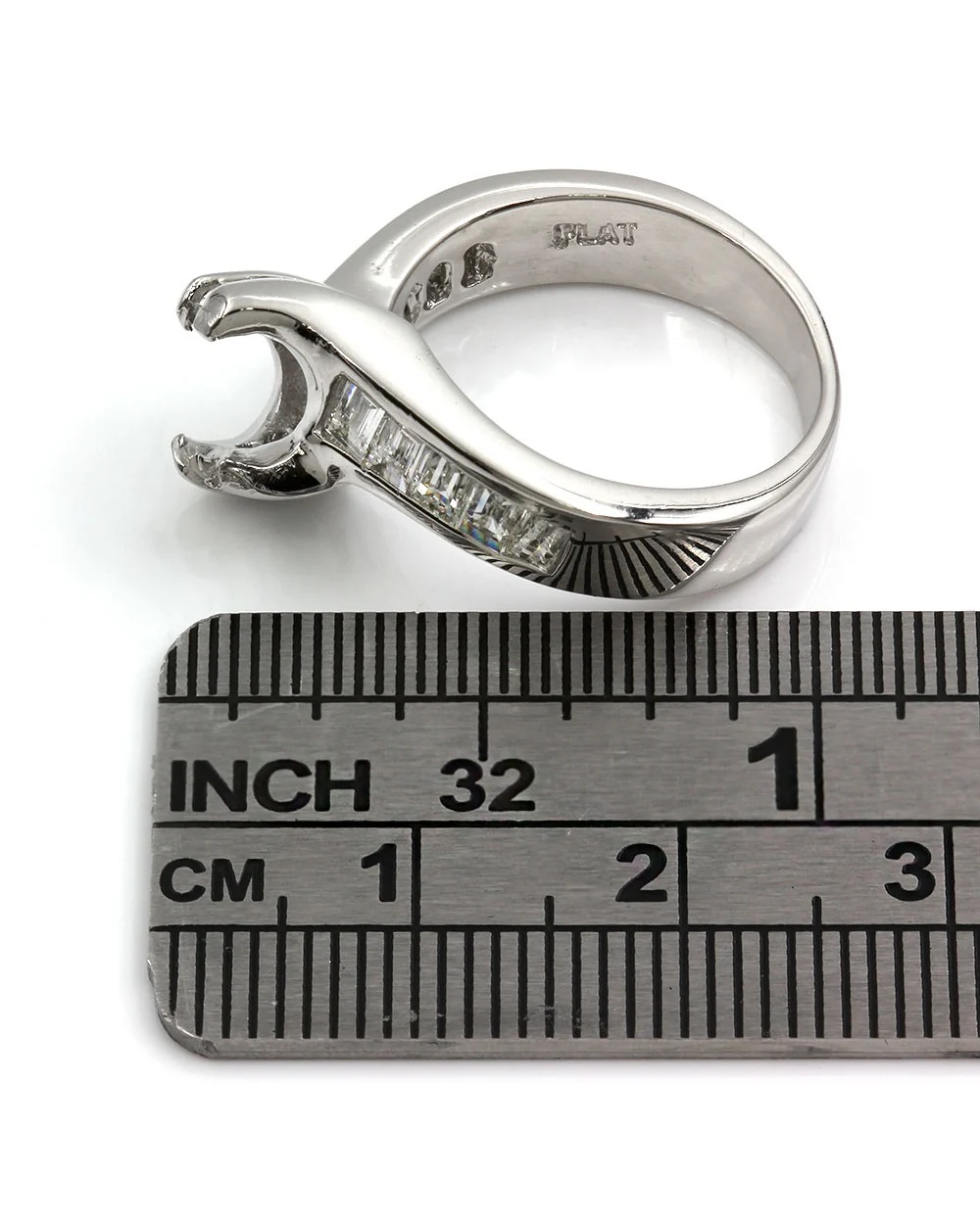 Baguette Diamond Ring Mounting in Platinum - Image 2