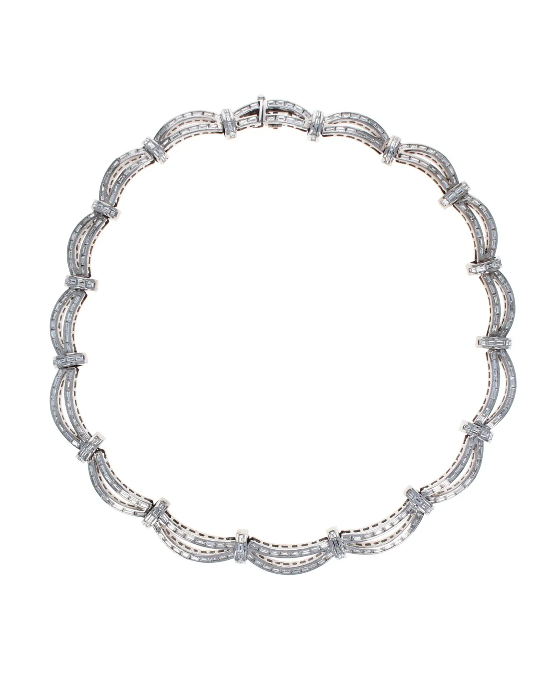 Baguette Diamond Scalloped Necklace - Image 2