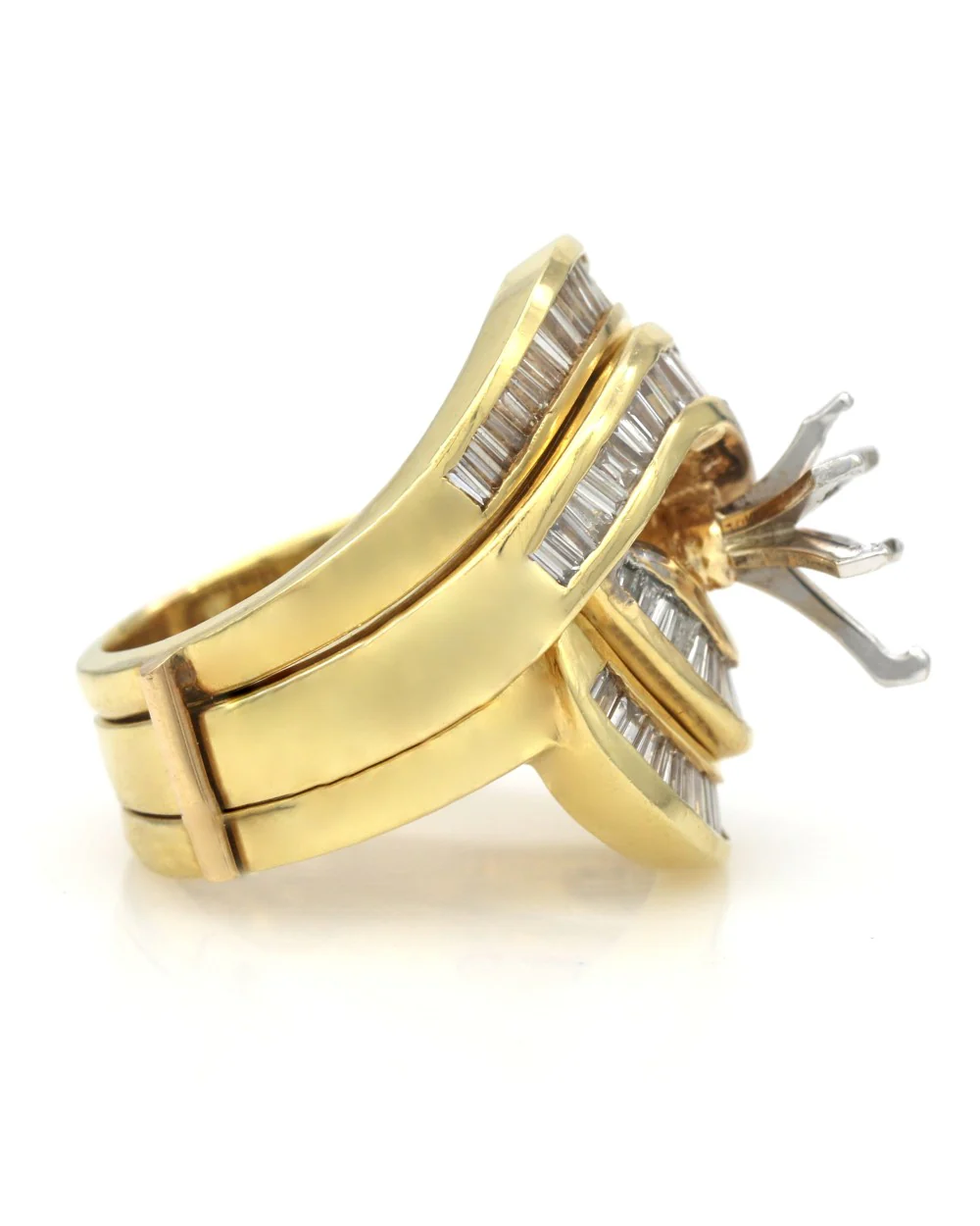 Baguette Diamond Semi Mount and Guard Set - Image 2