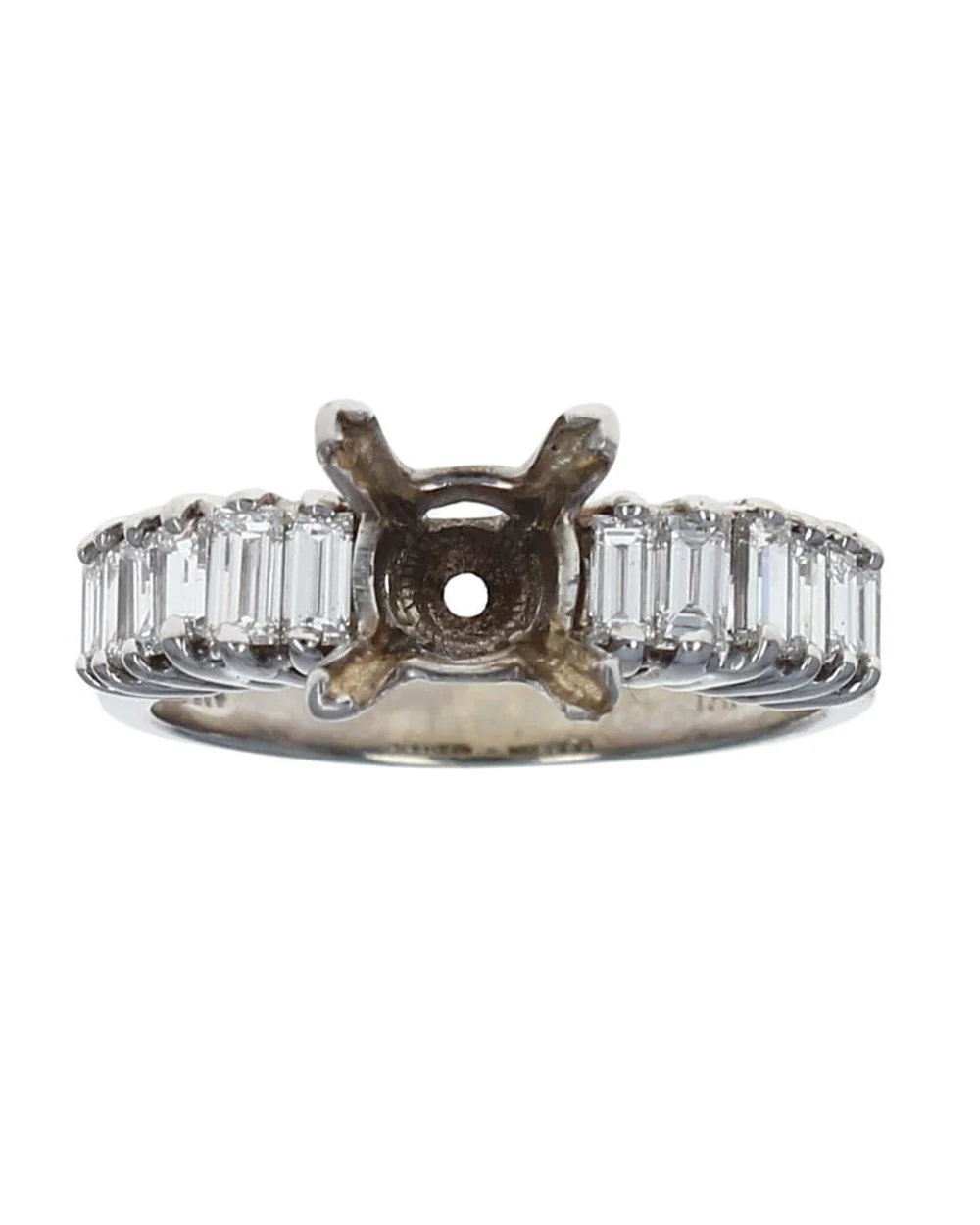 Baguette Diamond Semi Mount Ring - Image 2