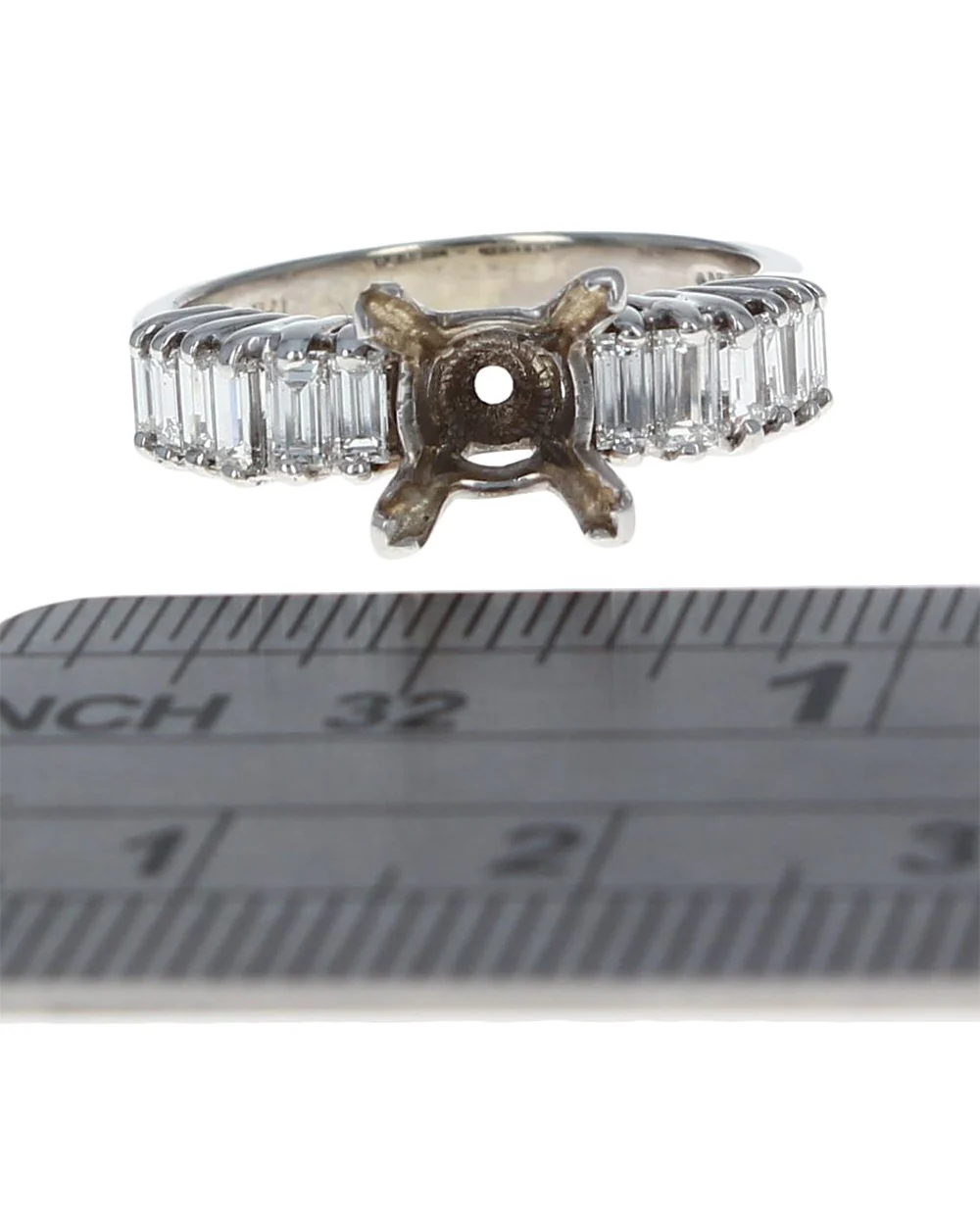 Baguette Diamond Semi Mount Ring - Image 3