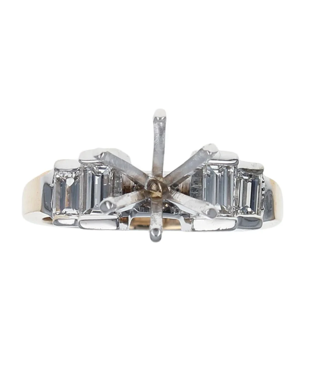 Baguette Diamond Semi Mount Ring - Image 2