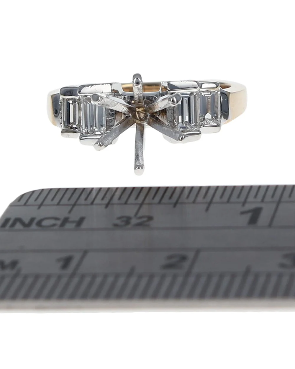 Baguette Diamond Semi Mount Ring - Image 3