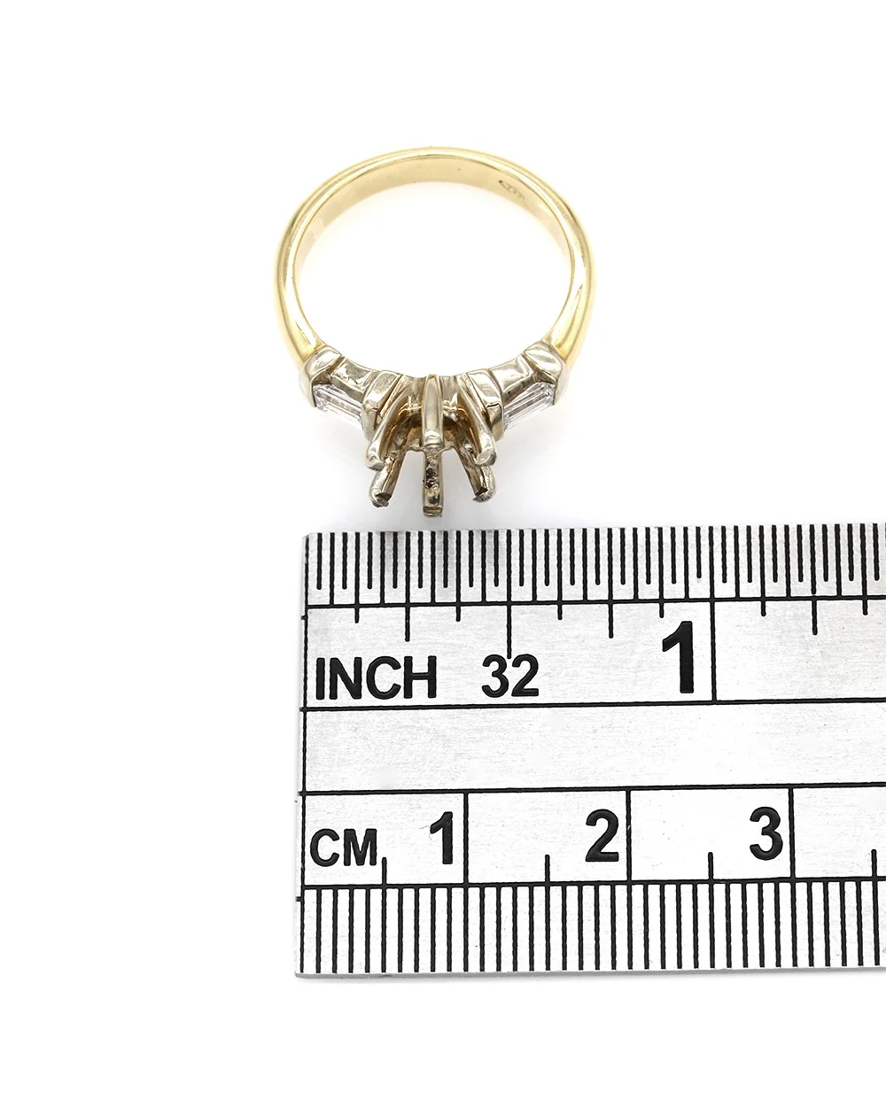 Baguette Three Stone Diamond Mounting in Gold - Image 2