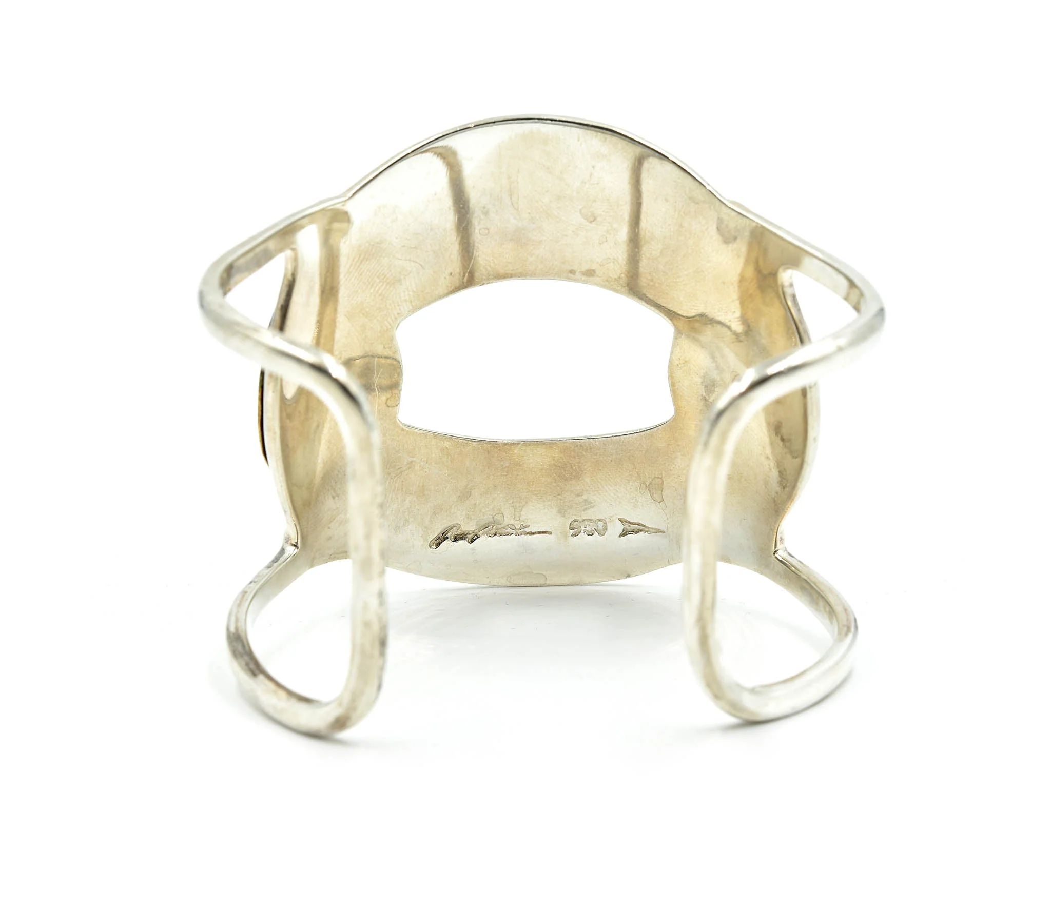 Barry Brinker Sterling Silver and Gold Vermeil Vintage Cuff Bracelet - Image 4