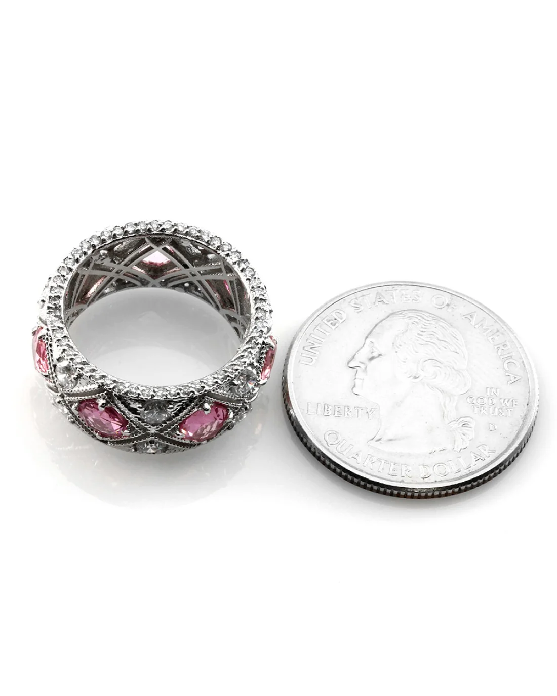 Barry Kronen 4.06ctw Pink Sapphire & 1.16ctw Diamond Band in 18K White Gold - Image 3