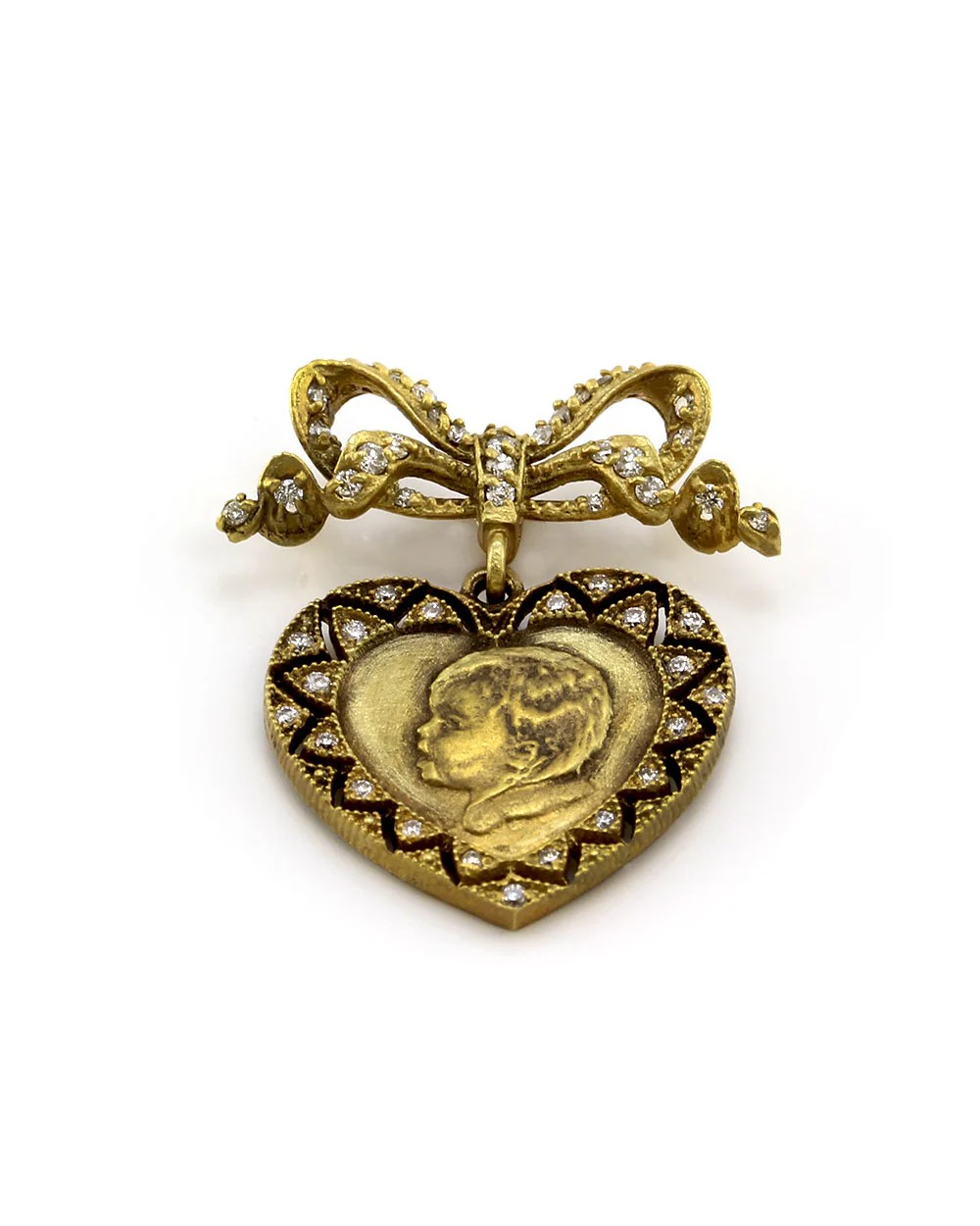 Barry Kronen Babylicious Diamond Heart Enhancer Pendant in Yellow Gold - Image 2