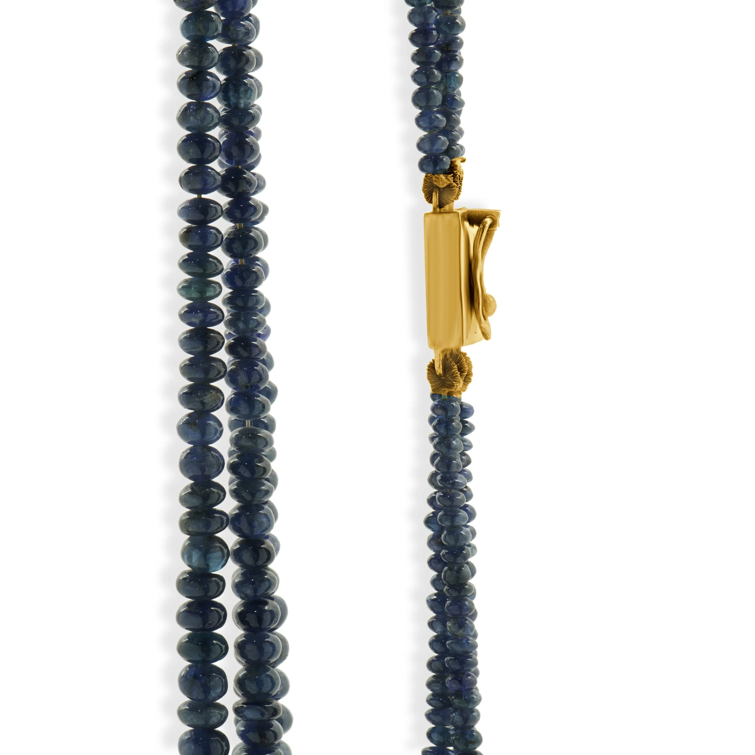 Base Metal & Strand Graduated Sapphire Bead Necklace - Image 2