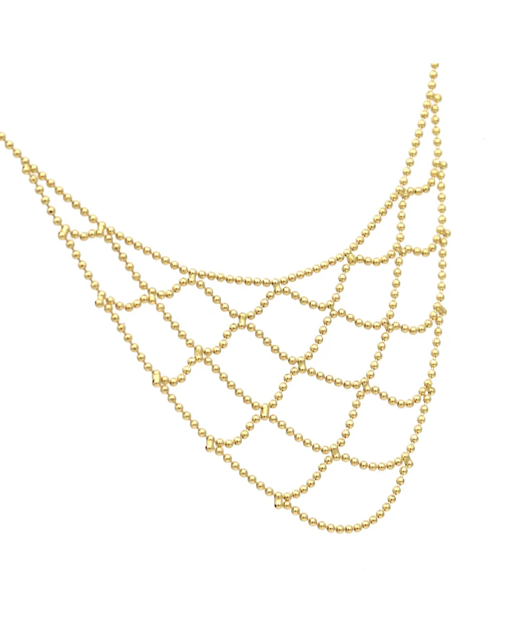 Bead Chain Bib Necklace in Gold - Image 2