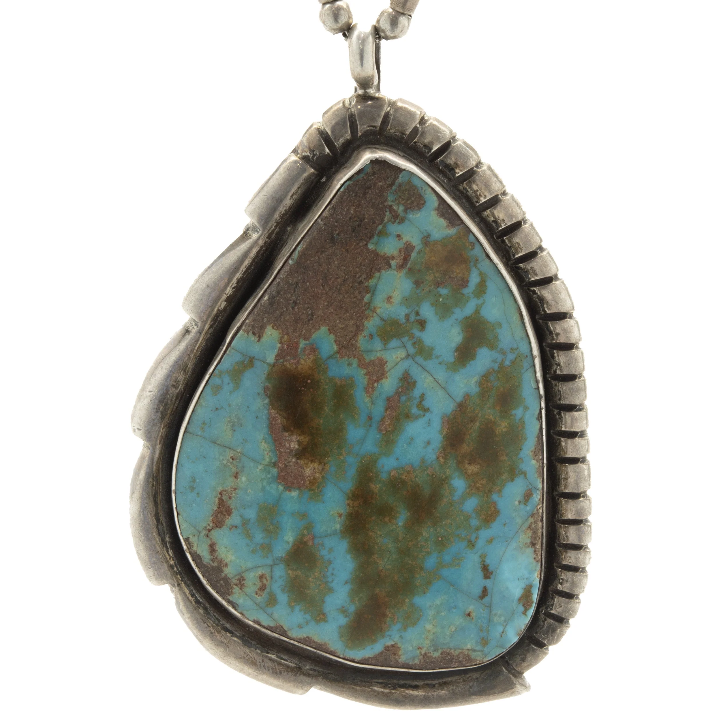 Benny Chapo Sterling Silver Turquoise Navajo Squash Blossom - Image 2