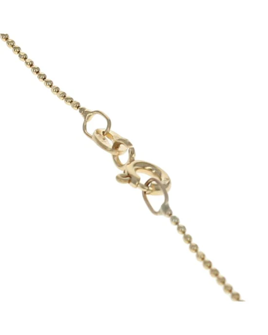 Bezel Link Diamond Drop on Bead Chain Necklace - Image 2