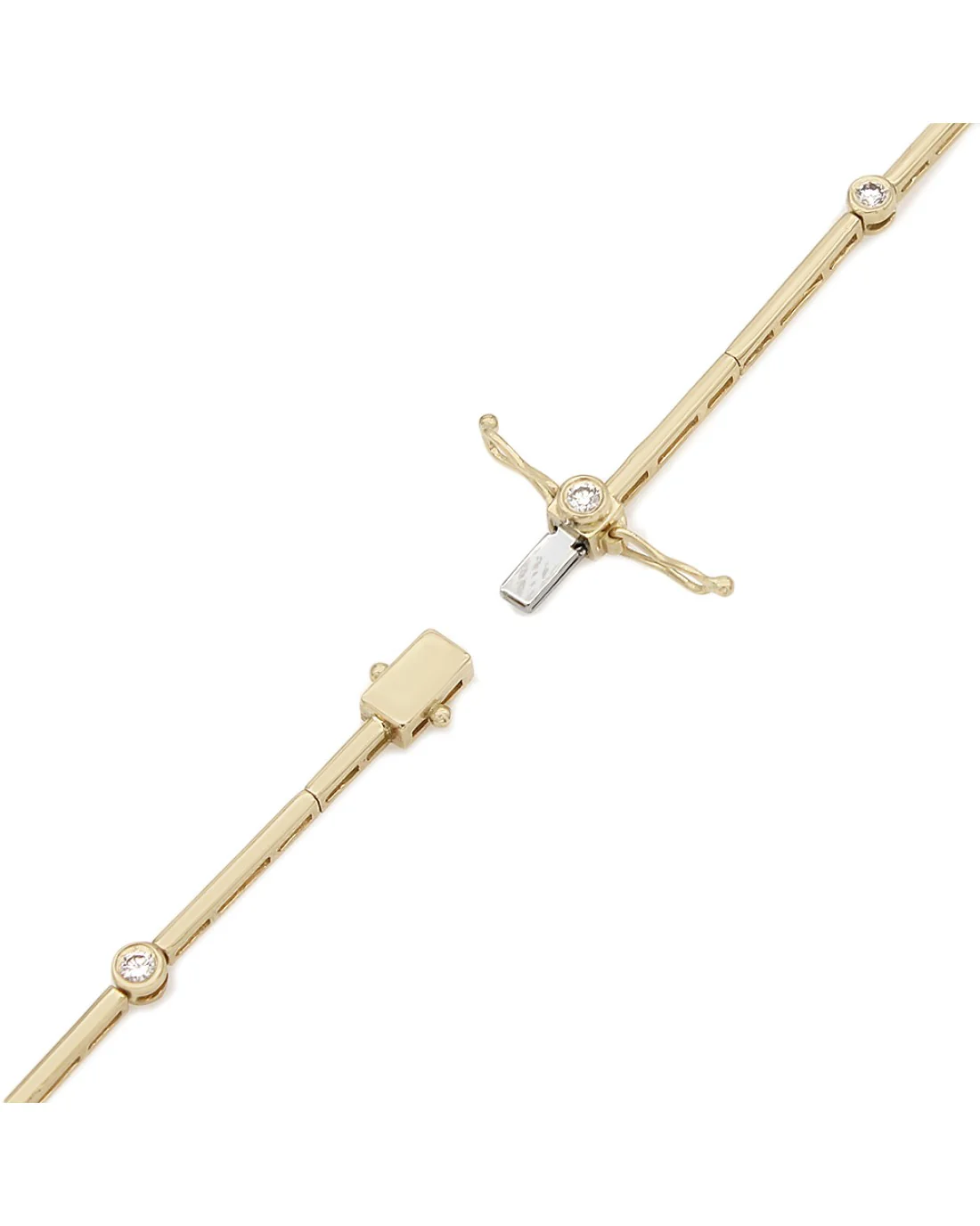 Bezel Set Diamond Dangle Necklace - Image 2