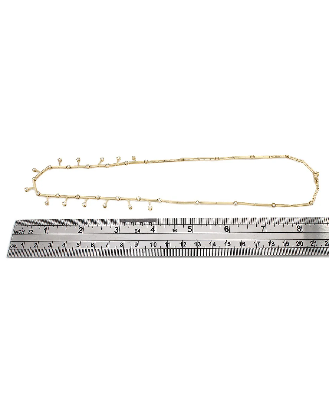 Bezel Set Diamond Dangle Necklace - Image 3