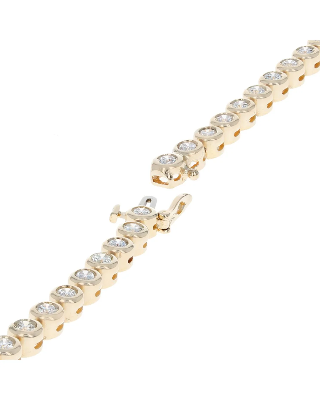 Bezel Set Diamond Inline Bracelet in Yellow Gold - Image 2