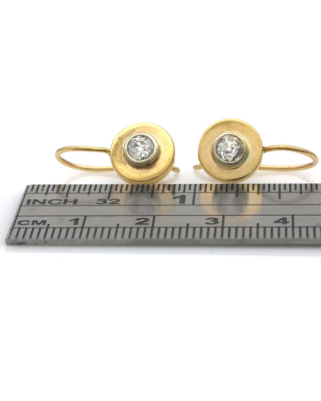 Bezel Set European Diamond Drop Earrings - Image 3