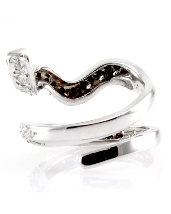Black and White Diamond Snake Ring - Image 5