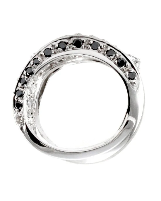 Black and White Diamond Snake Ring - Image 8