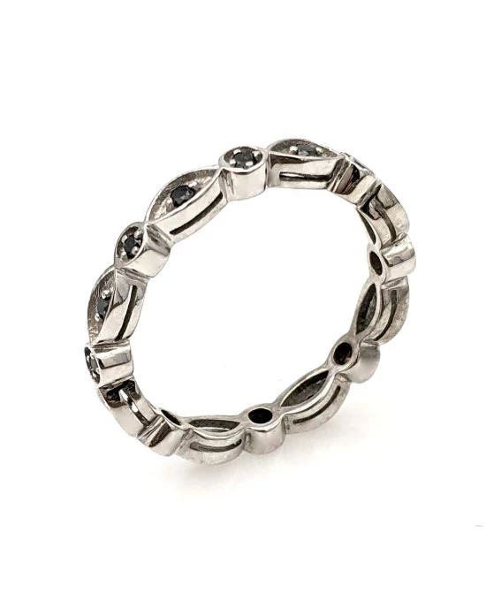 Black Diamond Eternity Band in White Gold - Image 2