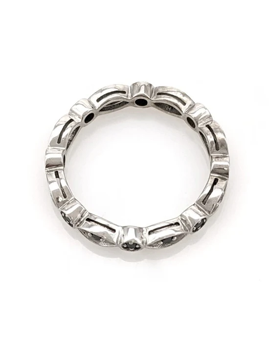 Black Diamond Eternity Band in White Gold - Image 3