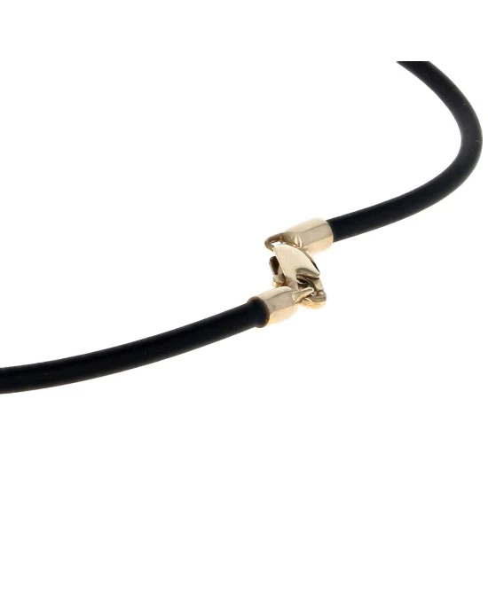 Black Enamel Spotted Leopard Drop Necklace in Yellow Gold - Image 2