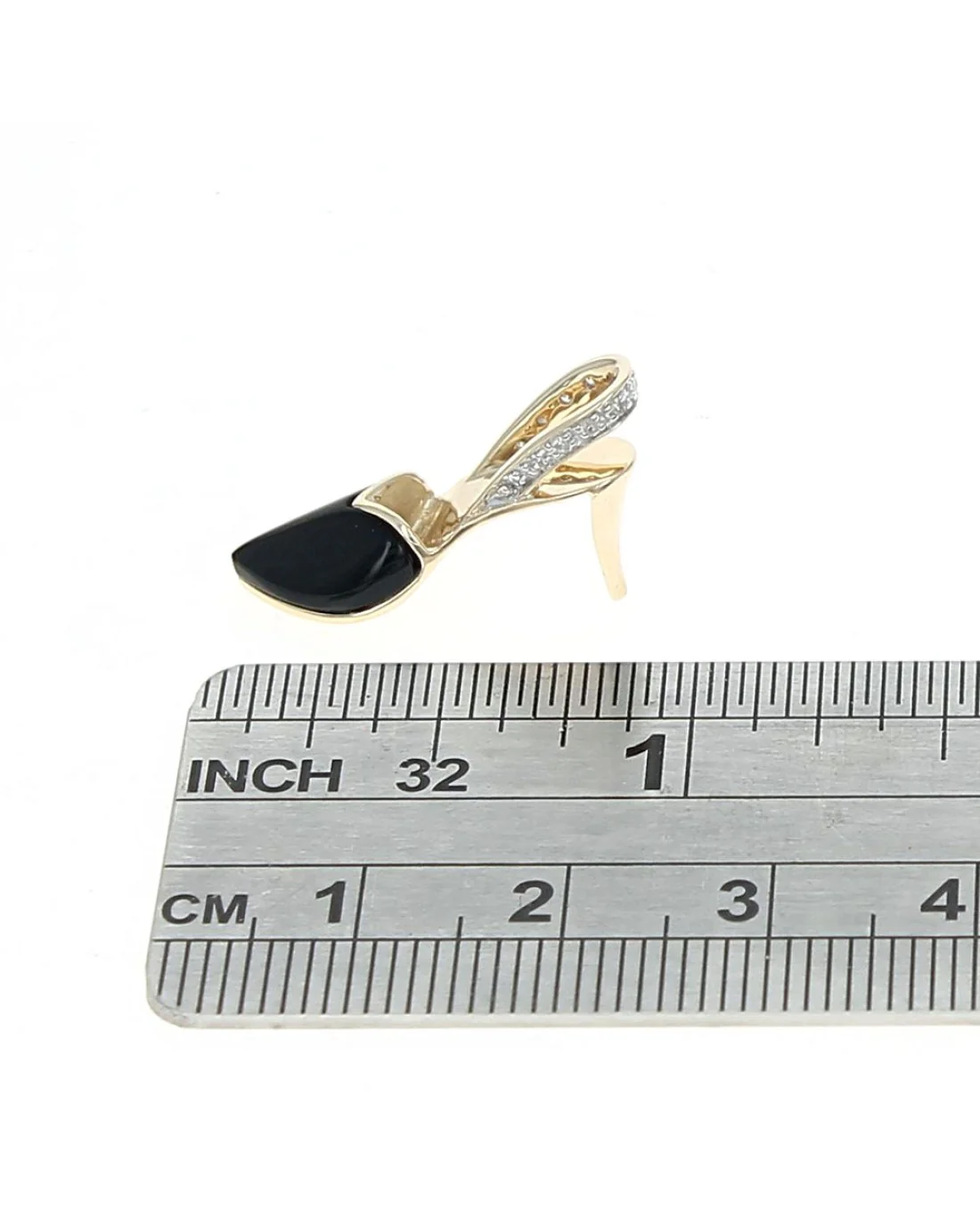 Black Onyx and Diamond Sling Back Heel Charm - Image 3