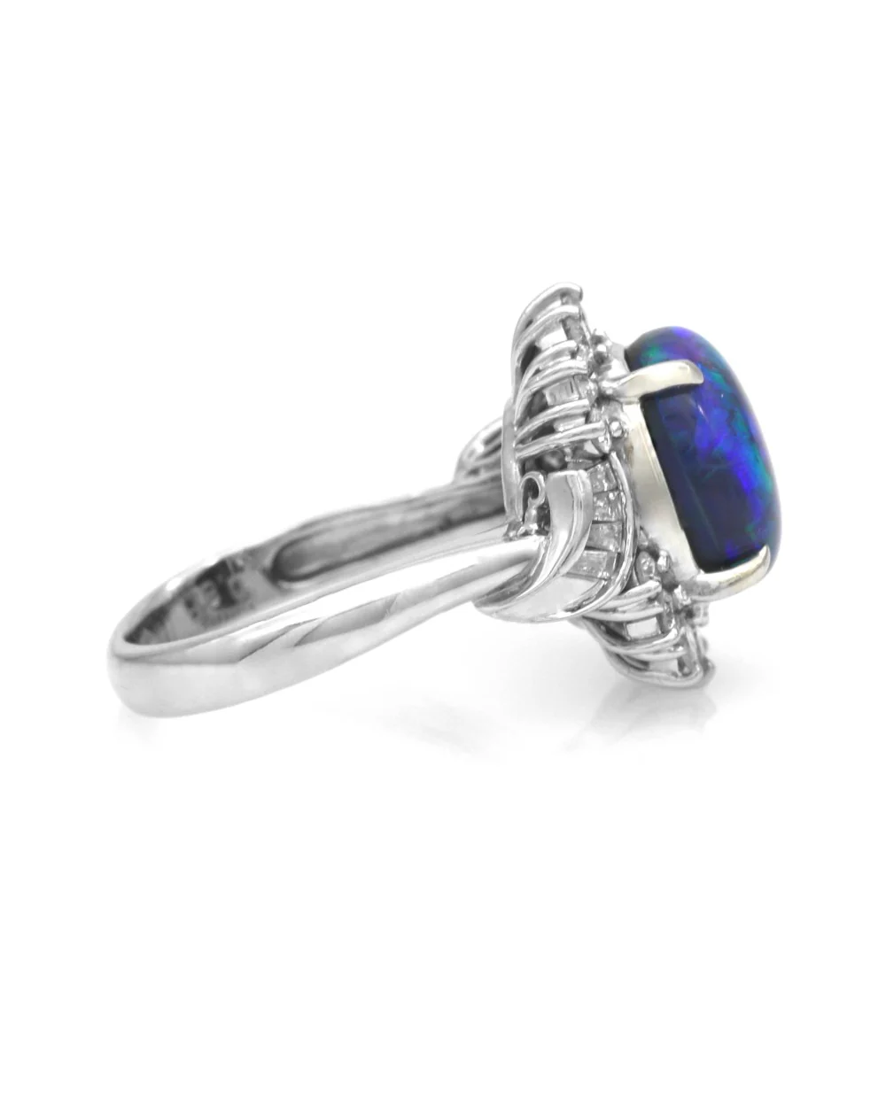 Black Opal and Diamond Fashion Ring - Image 2