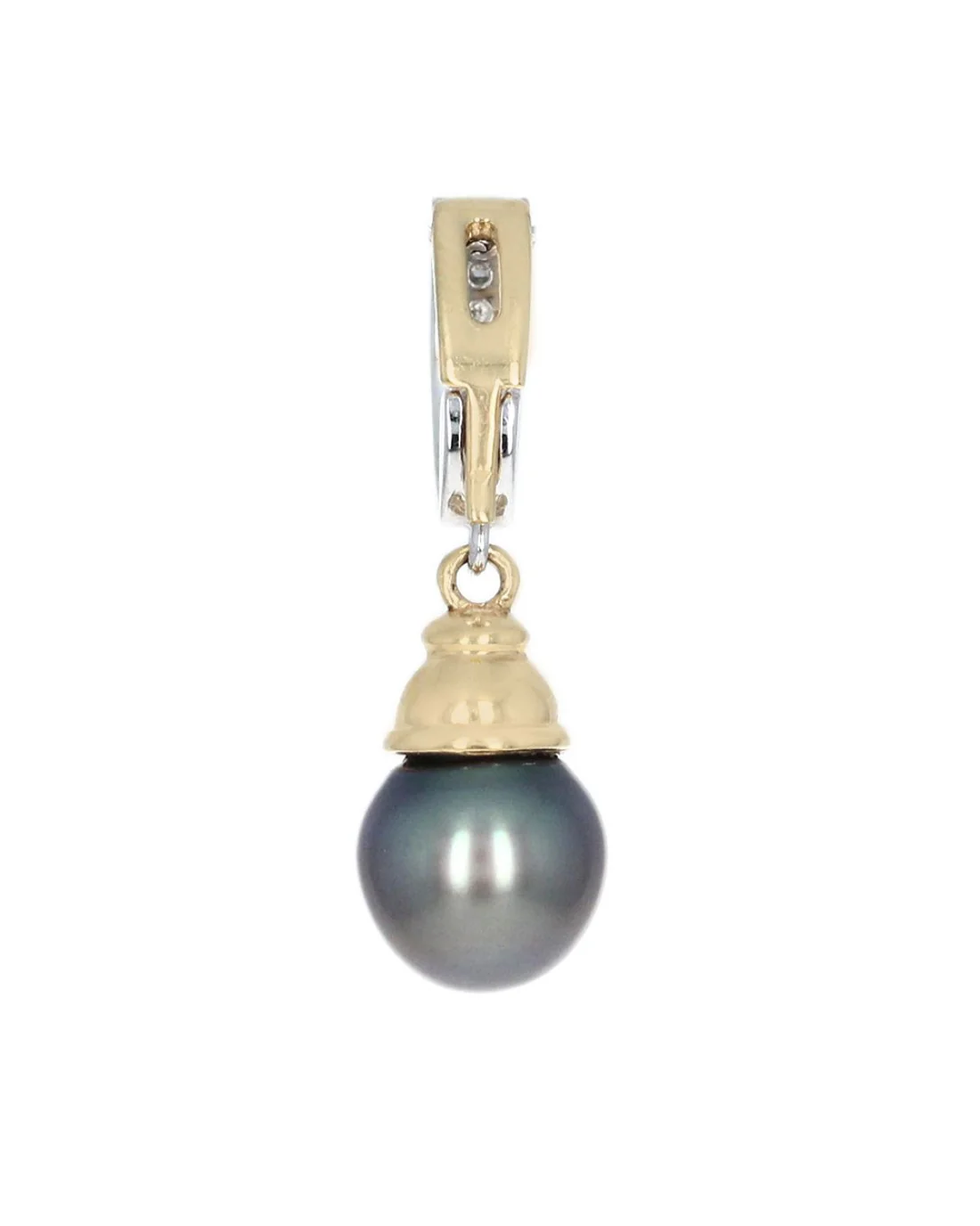 Black South Sea Pearl and Diamond Pendant - Image 2