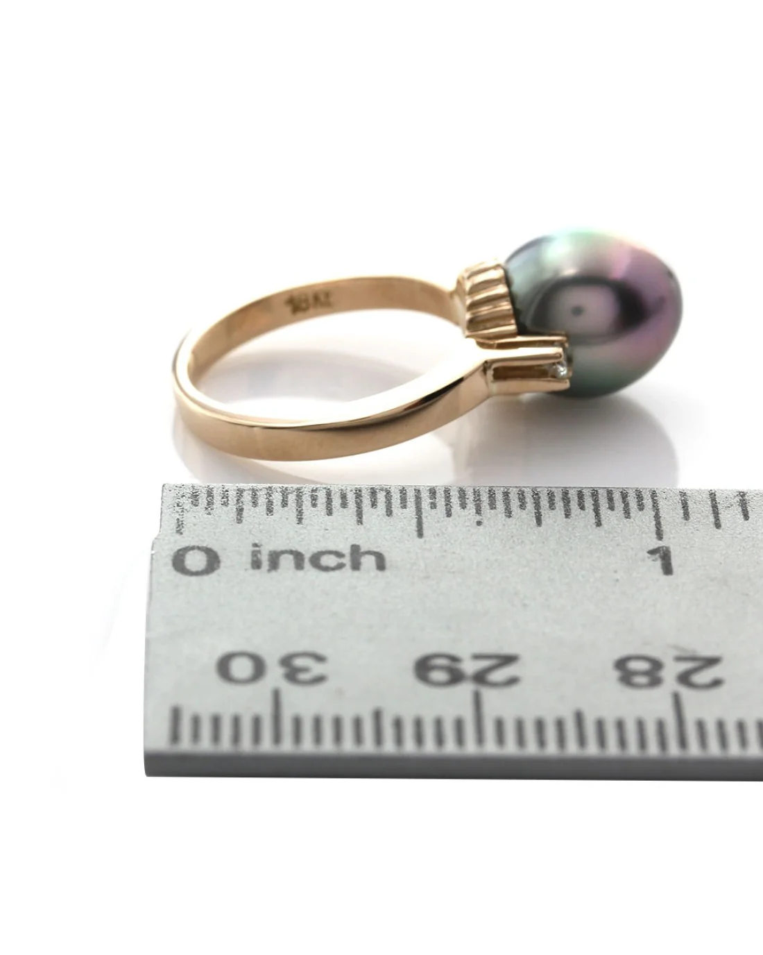 Black South Sea Pearl and Diamond Ring - Image 3