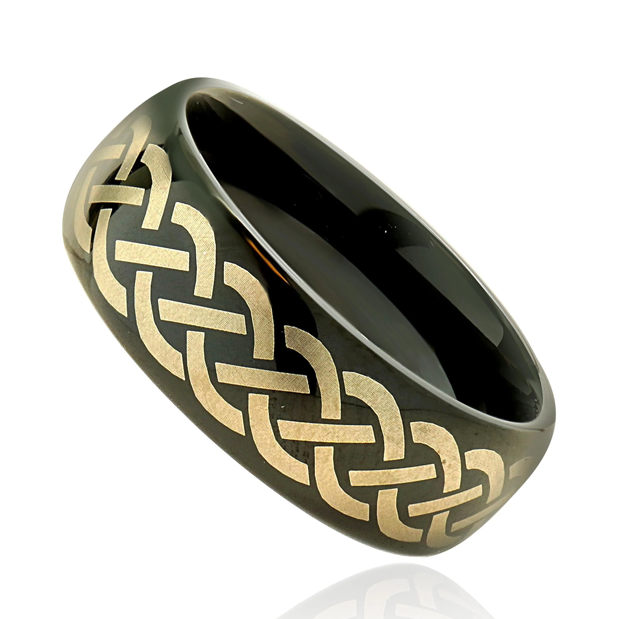 Black Tungsten 8MM Celtic Knot Ring - Image 3