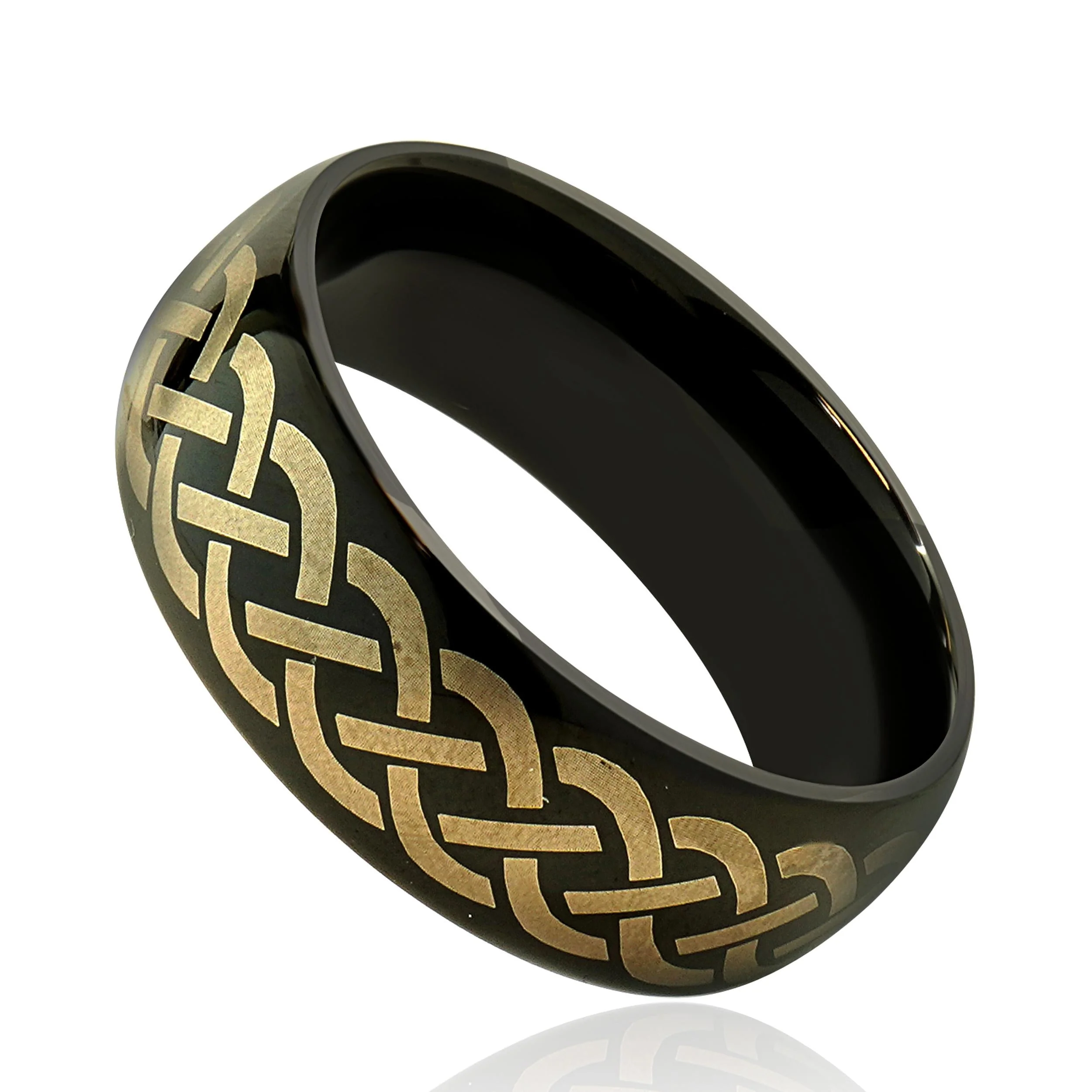 Black Tungsten 8MM Celtic Knot Ring - Image 2