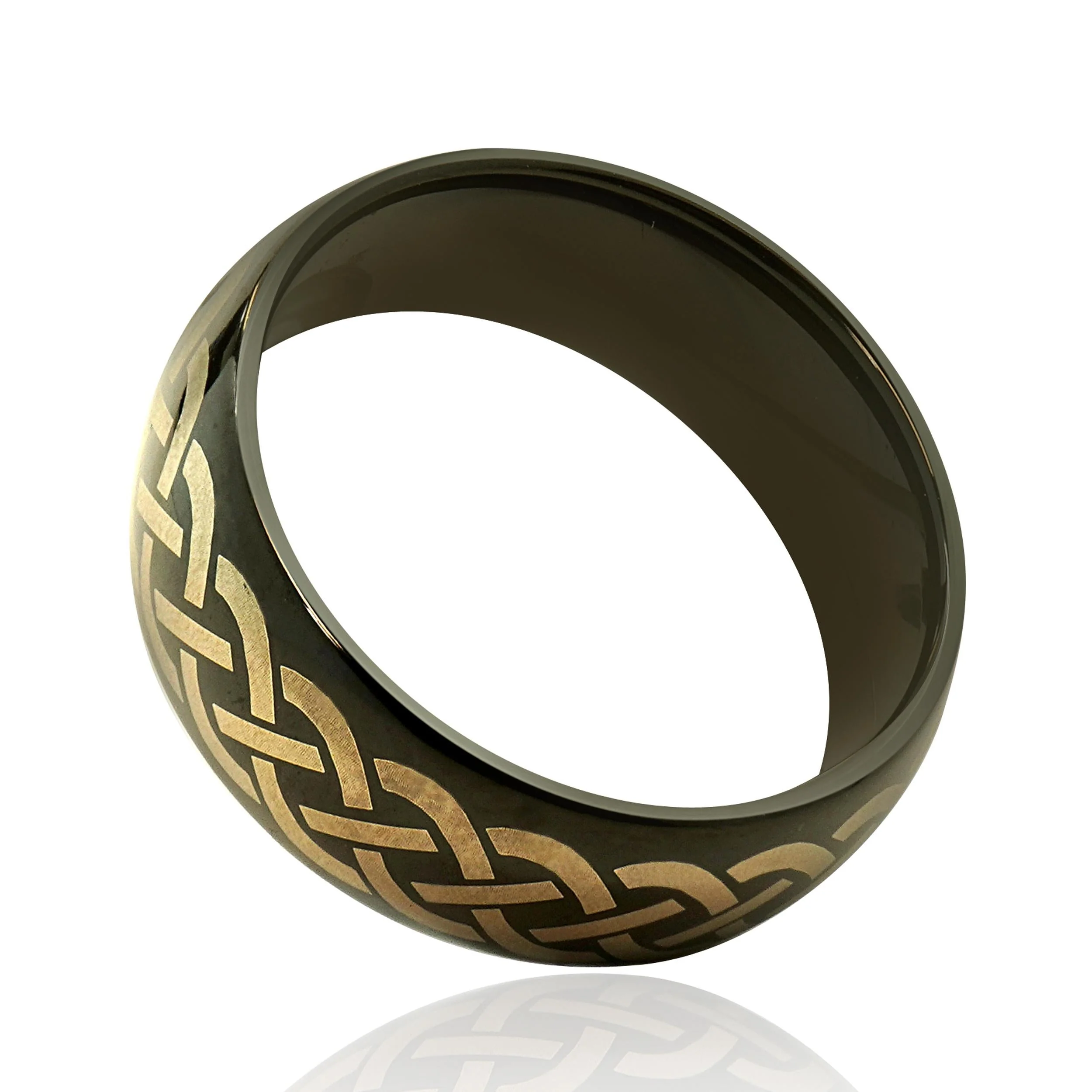 Black Tungsten 8MM Celtic Knot Ring - Image 3