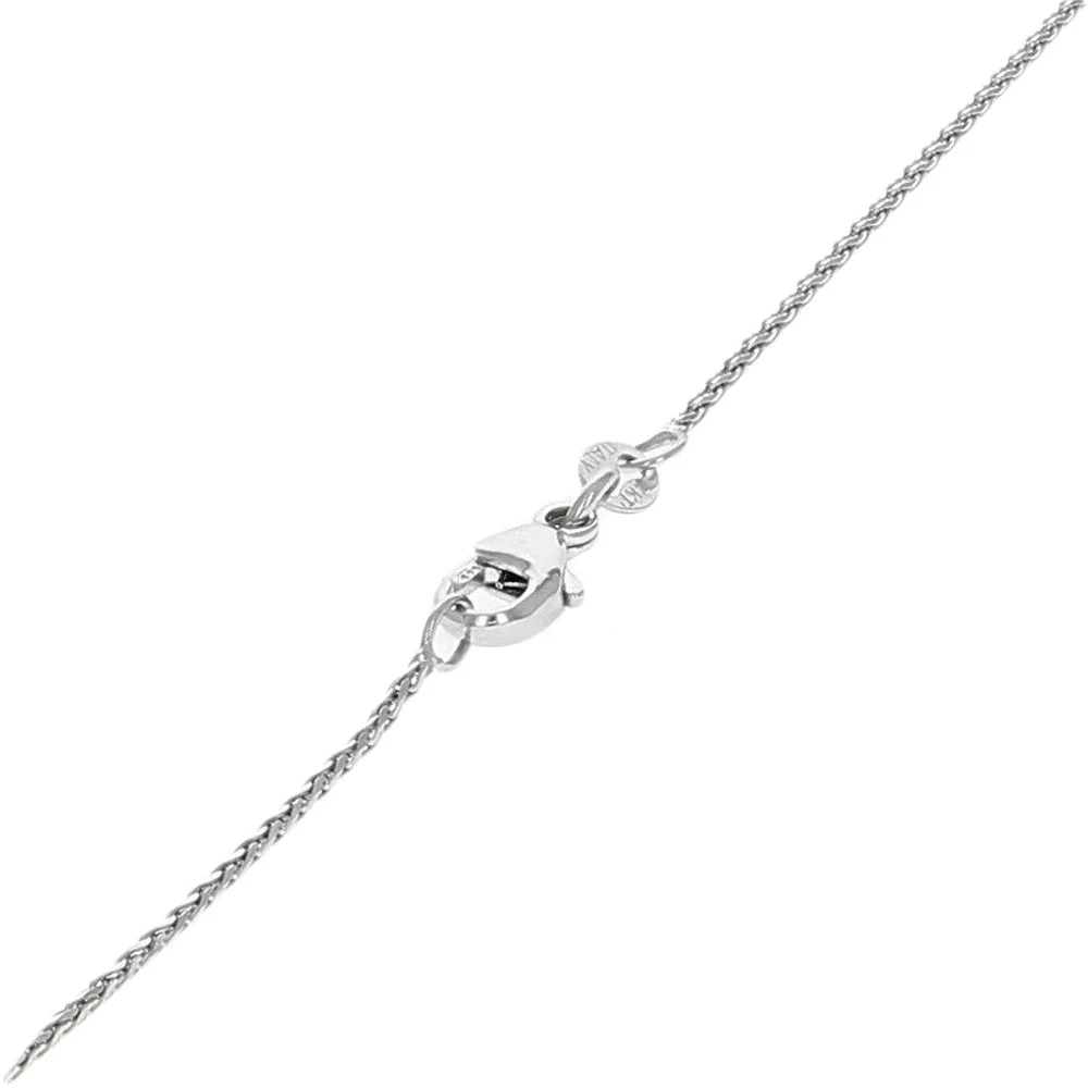 14K White Gold Blue Sapphire and Diamond Halo Triple Drop Necklace - Image 2