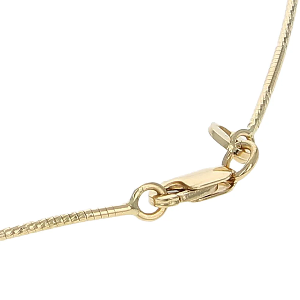 Blue Sapphire Cabochon Diamond Accent Drop on Diamond Cut Chain - Image 2