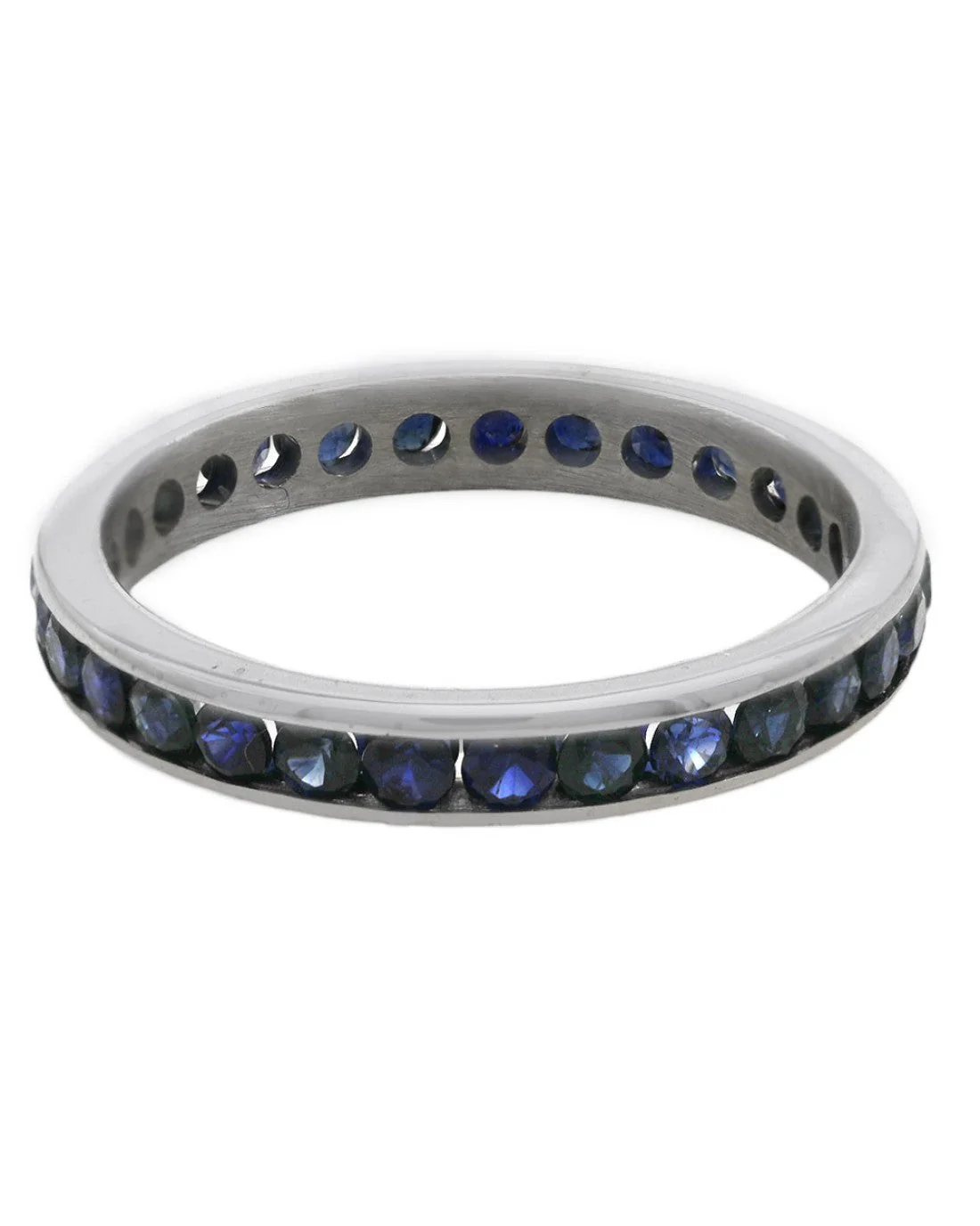 Blue Sapphire Eternity Band in White Gold - Image 2