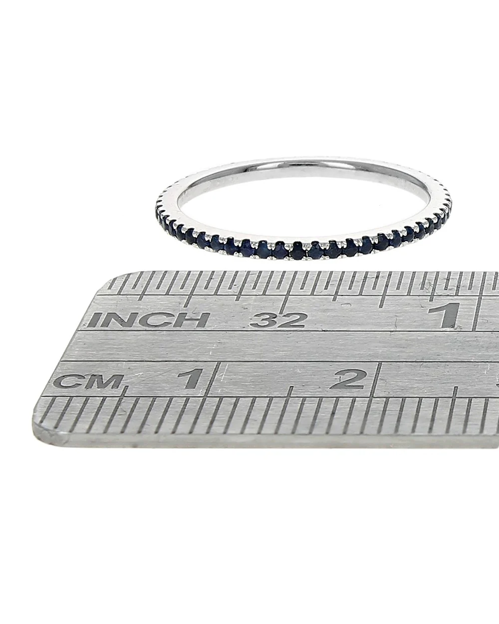 Blue Sapphire Eternity Band in White Gold - Image 3