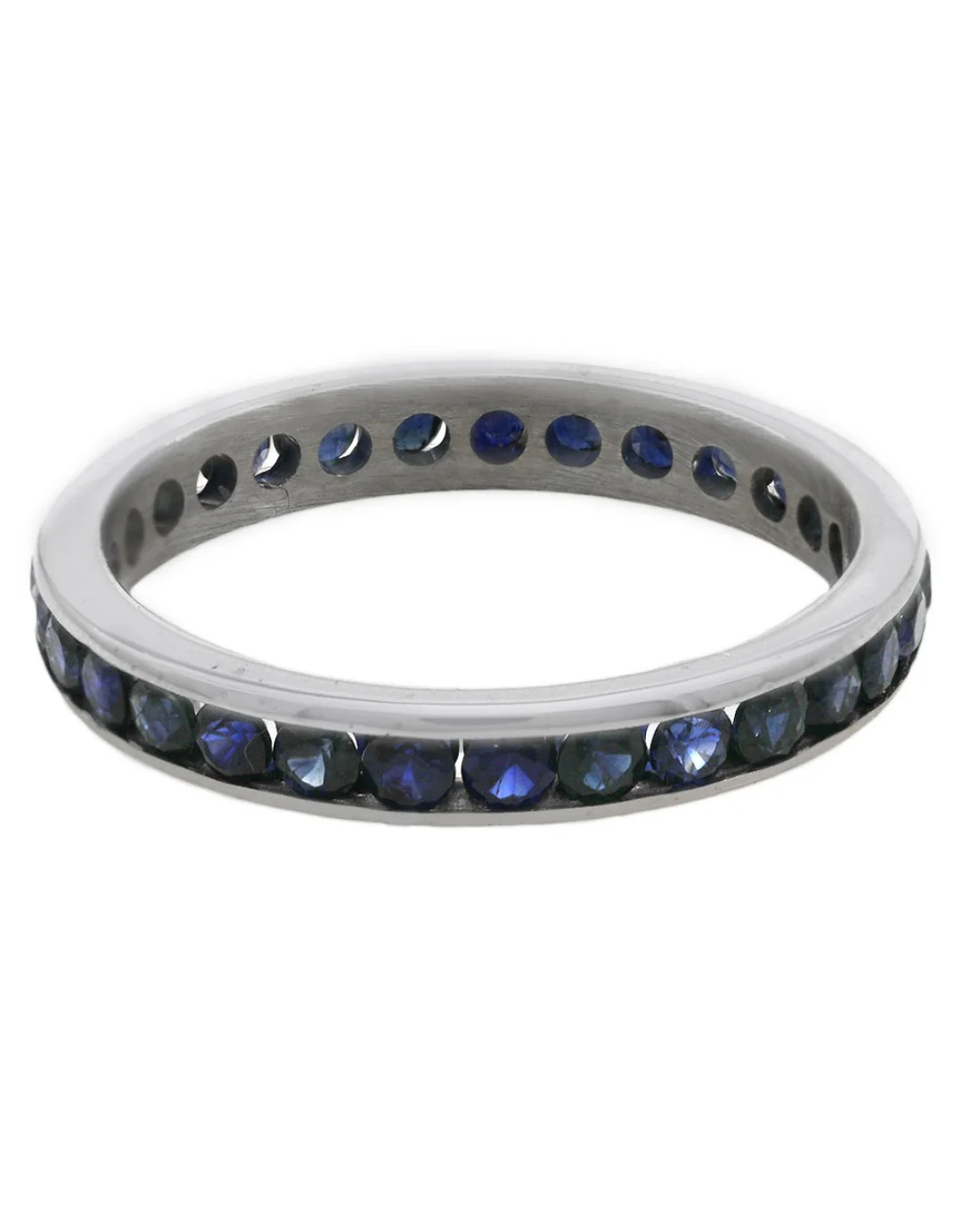 Blue Sapphire Eternity Band in White Gold - Image 2