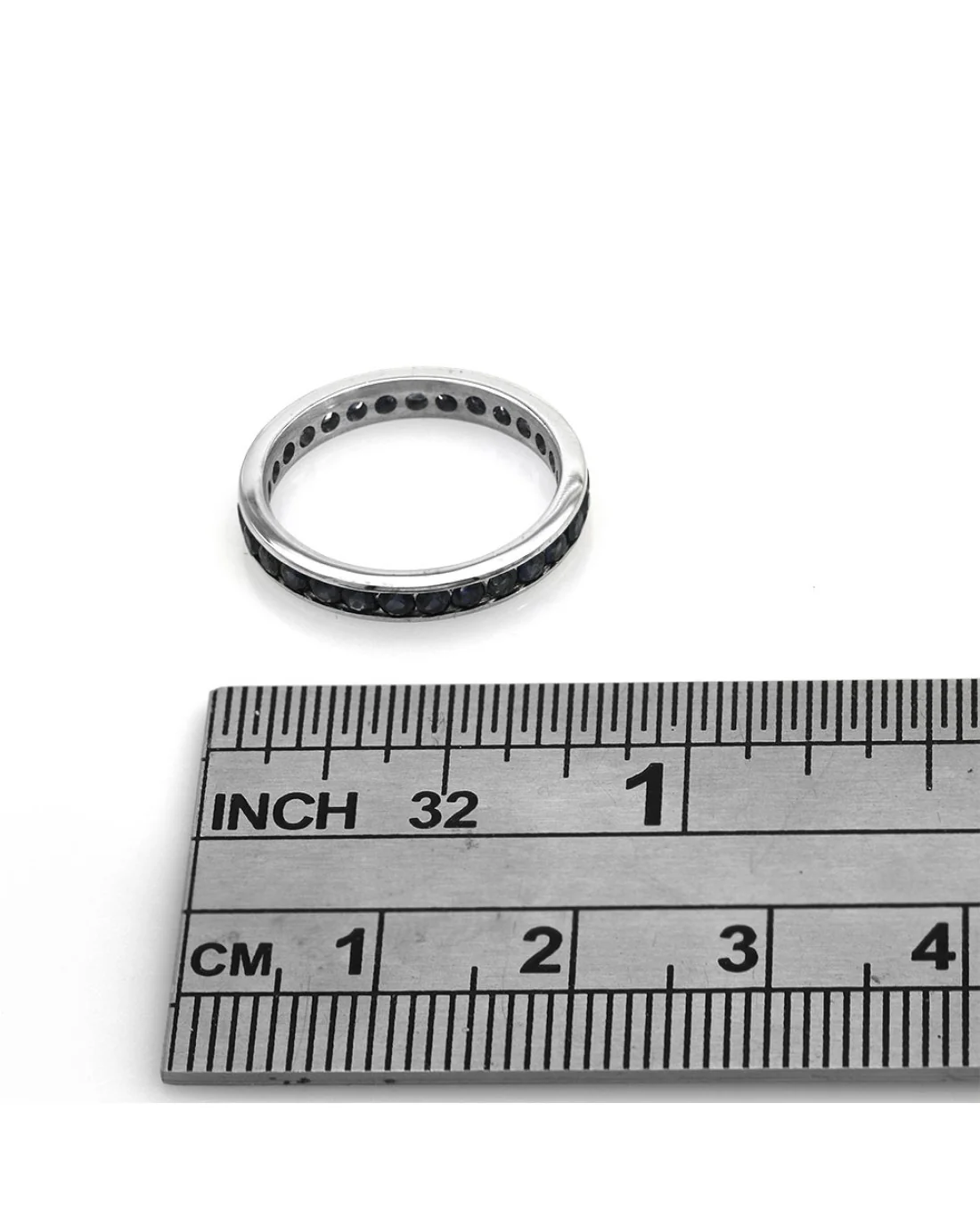 Blue Sapphire Eternity Band in White Gold - Image 3