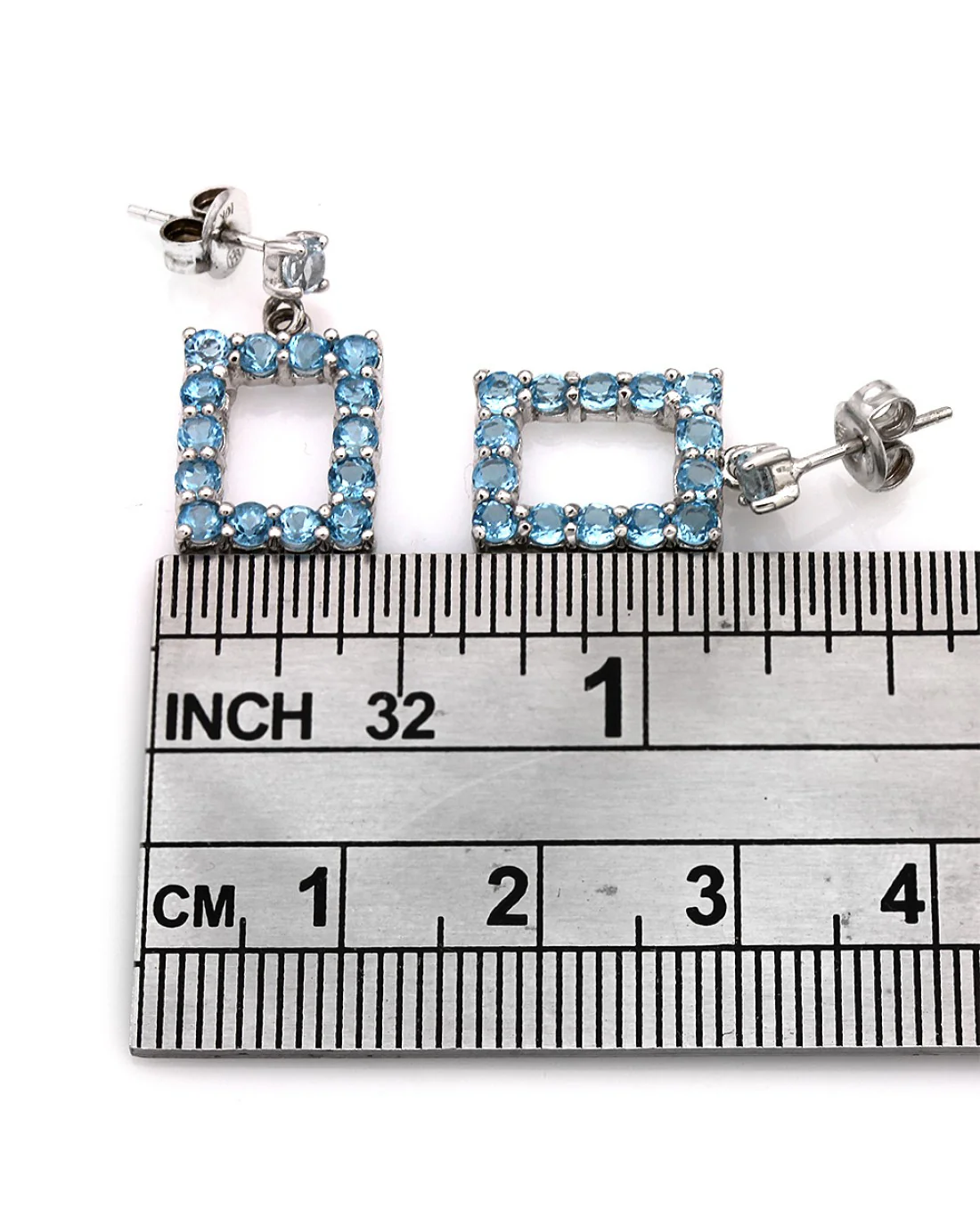 Blue Topaz Dangle Earrings - Image 3
