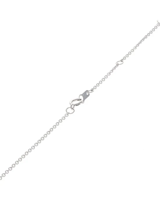 Blue Topaz Swirl Drop Necklace in White Gold - Image 2