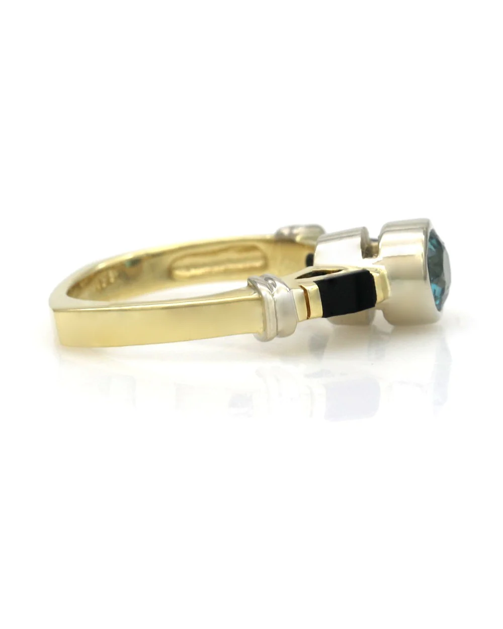 Blue Zircon and Black Onyx Ring - Image 2