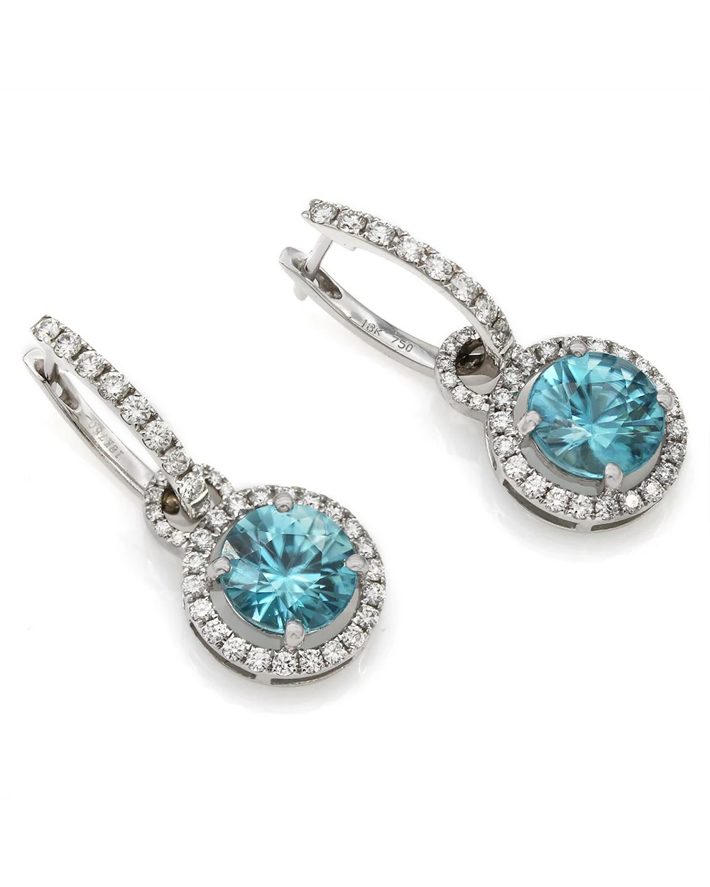 Blue Zircon and Diamond Earring Charms - Image 2