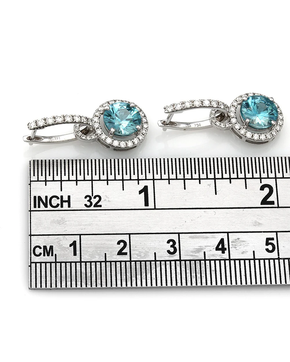 Blue Zircon and Diamond Earring Charms - Image 3
